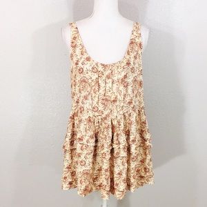 Intimately Free People Paisley Tiered Tank-XS
